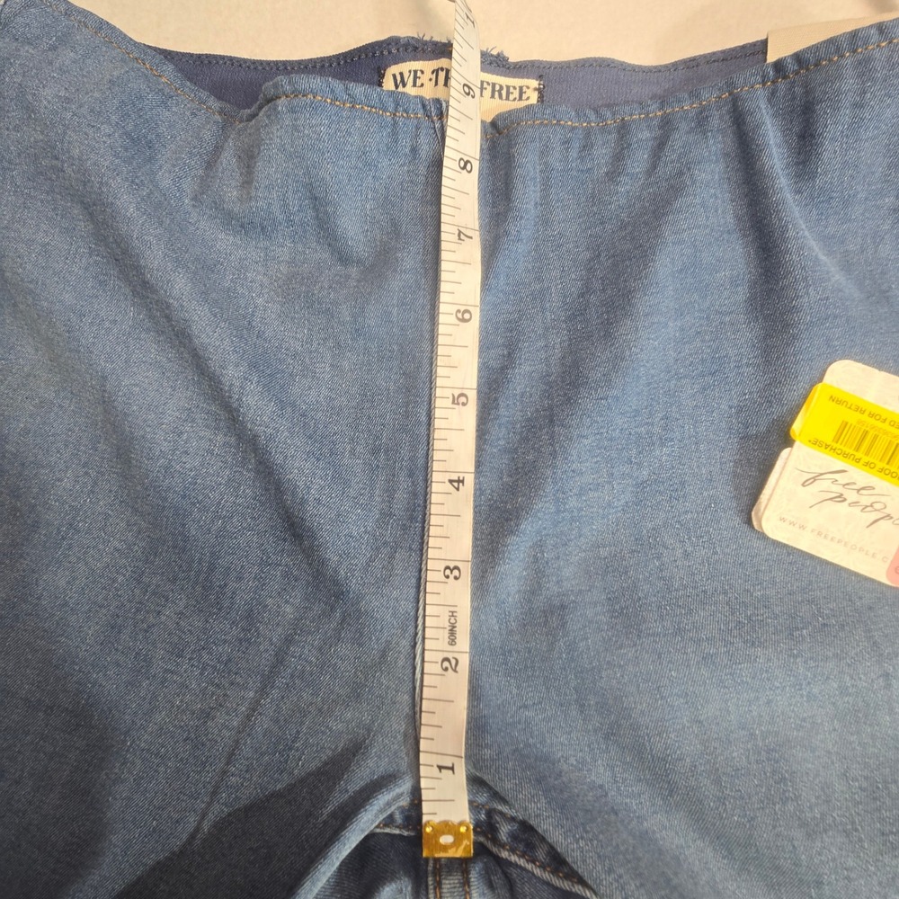 NWT We The Free People Penny Pull On Flare Jeans Blue Mid Rise Denim Women 27x34 - Picture 10 of 16